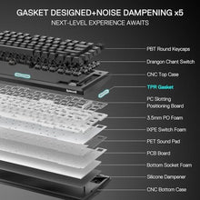 Load image into Gallery viewer, Redragon K687 Wired CNC Gasket Gaming Keyboard, 81 Keys Mechanical Keyboard w/Premium CNC Aluminum Board, Easy-Control Knob, 5-Layer Noise Dampening, Custom Linear Switch, GlitterBlack_203