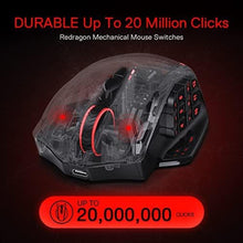 Load image into Gallery viewer, Redragon M913 Impact Elite Wireless Gaming Mouse, 16000 DPI Wired/Wireless RGB Mouse with 16 Programmable Buttons, 45 Hr Battery and Pro Optical Sensor, 12 Side Buttons MMO Mouse, Black_8858