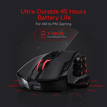 Load image into Gallery viewer, Redragon M913 Impact Elite Wireless Gaming Mouse, 16000 DPI Wired/Wireless RGB Mouse with 16 Programmable Buttons, 45 Hr Battery and Pro Optical Sensor, 12 Side Buttons MMO Mouse, Black_8861