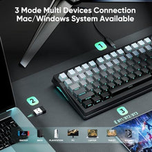 Load image into Gallery viewer, RedThunder K95 Wireless Mechanical Keyboard,TFT Screen & Knob, Trip-Modes Connection, Gasket Custom Hot-Swap Keyboard, RGB Backlit, Pre-lubed Linear Switches, Side Printed PBT Keycaps, Gray Gradient, GradientGray_7213