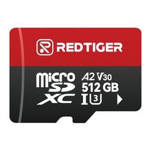 Load image into Gallery viewer, REDTIGER High Speed Micro SD Card with Adapter, 512GB microSDXC UHS-I Class 10, U3, V30 A2, Support for Dash Cameras and Recording 4K Video Recording, Compatible with F7NP&F7NT&F17&VP20&F17PLUS_1