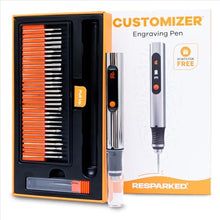 Load image into Gallery viewer, Resparked Customizer Engraving Pen Ultimate Cordless Portable Tool for Artists & DIYers - Engrave 50+ Surfaces - Beginner Friendly - Rechargeable - Free 30 Bits & Mastery Guide, Silver_1