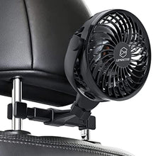 Load image into Gallery viewer, Retractable Portable Car Fans with 4 Speeds for Headrest and Rear Seat, Small Cooling Vehicle Air Fan, Quiet Operation, Rechargeable, Battery Operated,360 Degree Rotatable USB Fan for Baby, Puppy, SUV, BlackRetractable_1
