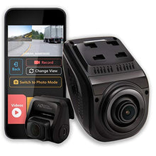 Load image into Gallery viewer, Rexing V1P 3rd Generation Dual 1080p Full HD Front and Rear 170 Degree Wide Angle Wi-Fi Car Dash Cam with Supercapacitor, 2.4" LCD Screen, G-Sensor, Loop Recording, Mobile App, VPGen_1
