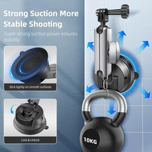Load image into Gallery viewer, REYGEAK Suction Cup Car Mount with 1/4 Thread, 360 Rotation Windshield Car Mount for GoPro Hero 12 11 10 9 8 Insta360 X4 X3 Go3 DJI Action 4, Pocket 3 Accessories, black_8412