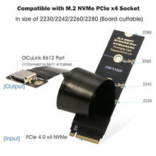 Load image into Gallery viewer, RIITOP NVMe to Oculink Adapter (20cm), M.2 NVMe PCIe 4.0 x4 to OCuLink SFF-8611 4i Host Adapter Speed up to 64Gbps for eGPU and SSD_194
