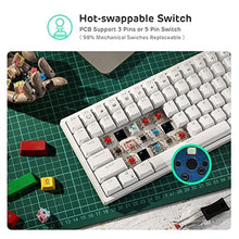 Load image into Gallery viewer, RK ROYAL KLUDGE RK84 Wireless RGB 75% Triple Mode BT5.0/2.4G/USB-C Hot Swappable Mechanical Keyboard, 84 Keys Wireless Gaming Keyboard w/High-Capacity Battery, Clicky Blue Switch, White_1825