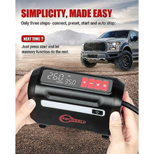 Load image into Gallery viewer, ROCGORLD R8 Tire Inflator Portable Air Compressor, DC 12V Air Compressor Portable with Large Dual Digital Screen, 3X Faster Inflation Air Pump for Car, Bike, Ball, Motor_156