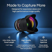 Load image into Gallery viewer, Rokinon FE14M-C 14mm F2.8 Ultra Wide Lens for Canon (Black)_8735