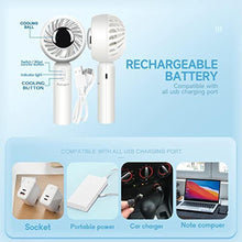 Load image into Gallery viewer, Rolapa Handheld fan with ice cooling mode, Personl cooling fan for women and men, Portable fans that blow cold air, for home office outdoor travel (White)_901