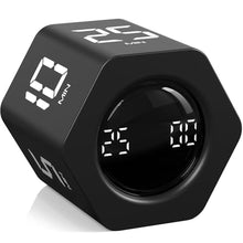 Load image into Gallery viewer, Rotating Pomodoro Timer 5, 25, 10 30,60 Mins Preset Stopwatch, Desk Flip ProductivityTimer, ADHD Tool Hexagon, Vibration/Mute/Alarm, for Work, Study, Back to School, Kitchen, Black_1
