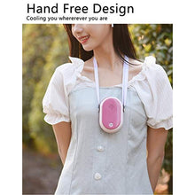 Load image into Gallery viewer, RUINUOKAI Portable Neck Fan, Mini Small Personal Handheld Fan USB Rechargeable 3 Speed for Girls Boys Woman Eyelash Travel Home Office Camping Outdoor (pink)_7127