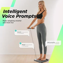 Load image into Gallery viewer, RunStar Digital Bathroom Scale for Body Weight, Body Fat, BMI 28 Measurements, Innovative 8-Electrode Smart Scales FSA&HSA Eligible with Voice Prompt Function High Accurate Bluetooth Weight Machine, Grey_7631