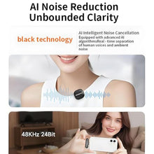 Load image into Gallery viewer, RWSEFK Wireless Lavalier Lapel Clip Microphone with Charging CaseAi Noise Reduction Mute Function40H Battery Life with Charging Case,for Live Streaming, Vlogging TikTok,Type C for iPhone Android, Black_787