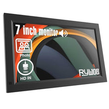 Load image into Gallery viewer, Rywob 7 Inch Mini Monitor,TFT LCD Screen,HDMI/USB/Card/AV Input,Mini Monitor with Built-in Speakers and Remote,Multi-Function Mini Small Display for Raspberry Pi PC/TV/DVD, black_1