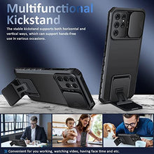 Load image into Gallery viewer, S24 Ultra Case Compatible for Samsung Galaxy S24 Ultra 5G, Slide Camera Cover Military-Grade Anti-Drop Shockproof Phone Case with Kickstand Protective Cover for Samsung S24 Ultra 5G (Black)_1589