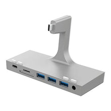 Load image into Gallery viewer, SABRENT Multi Port iMac Hub with Front Access USB Ports, SD/Micro SD Card Reader, 3.5mm Headphone Jack and Rear HDMI 2.0 Output (iMac 2017 to 2020) (HB-SIMC), Silver_1