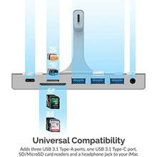 Load image into Gallery viewer, SABRENT Multi Port iMac Hub with Front Access USB Ports, SD/Micro SD Card Reader, 3.5mm Headphone Jack and Rear HDMI 2.0 Output (iMac 2017 to 2020) (HB-SIMC), Silver_6364