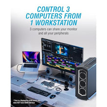 Load image into Gallery viewer, SABRENT USB-C DisplayPort KVM Switch, 3 Computers, 8K, 60W PD (USB-C3KM)_224