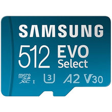 Load image into Gallery viewer, SAMSUNG EVO Select Micro SD-Memory-Card + Adapter, 512GB microSDXC 130MB/s Full HD & 4K UHD, UHS-I, U3, A2, V30, Expanded Storage for Android Smartphones, Tablets, Nintendo-Switch (MB-ME512KA/AM)_1