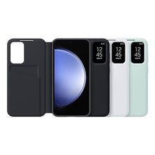 Load image into Gallery viewer, Samsung Galaxy S23 FE S-View Wallet Phone Case, Protective Cover with Card Holder Slot, Finger Tap Display Window, US Version, EF-ZS711CBEGUS, Black_4297