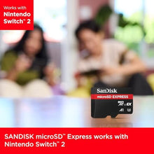 Load image into Gallery viewer, SANDISK 128GB microSD Express Card - Works with Nintendo-Switch 2, Up to 880MB/s Read, Up to 480MB/s Write, 100MB/s Sustained Write, U3, C10 - SDSQXFN-128G-GN4NN, Black_1418