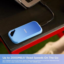 Load image into Gallery viewer, SANDISK 1TB Creator Pro Portable SSD - Up to 2000MB/s, for Laptops and Computers, USB-C, USB 3.2 Gen 2x2, IP65 Water and Dust Resistance, 1 Month of Adobe Creative Cloud Included - SDSSDE81C-1T00-G25, Blue_671