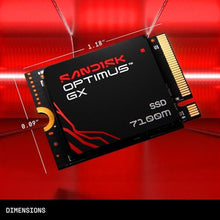Load image into Gallery viewer, SANDISK 1TB Optimus GX 7100M NVMe SSD - PCIe Gen 4, M.2 2230, Up to 7,250MB/s Read Speed, Up to 6,900MB/s Write Speed - SDSP71100TAT, Black_2278