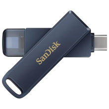 Load image into Gallery viewer, SANDISK 256GB Phone Drive for iPhone, USB C and Lightning, Compatible with iPads, Mac, and Devices, Metallic Blue Finish, 1 Count, SDIXD0N 256G-GN6NE, MetallicSky_1