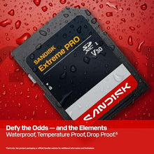 Load image into Gallery viewer, SanDisk 512GB Extreme PRO SD UHS-I Card, Up to 250MB/s Read and 170MB/s Write, 4K UHD, Full HD, U3, V30, SDSDXXJ-512G-GSCIN, NotAvailable_238