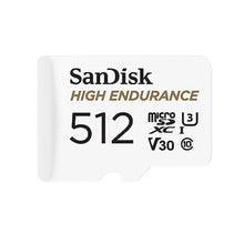 Load image into Gallery viewer, SANDISK 512GB High Endurance Video microSDXC Card with Adapter for Dash Cam and Home Monitoring Systems - C10, U3, V30, 4K UHD, Micro SD Card - SDSQQNR-512G-GN6IA, InformationNotAvailable_1
