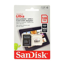 Load image into Gallery viewer, SanDisk Ultra 128GB microSDXC UHS-I Card with Adapter, Black, Standard Packaging (SDSQUNC-128G-GN6MA)_900