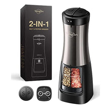 Load image into Gallery viewer, Sangcon 2-in-1 Automatic Electric Salt and Pepper Grinder with LED Light, BatteryOperated_1