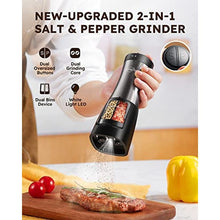 Load image into Gallery viewer, Sangcon 2-in-1 Automatic Electric Salt and Pepper Grinder with LED Light, BatteryOperated_6887