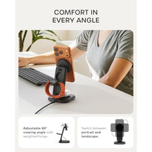 Load image into Gallery viewer, Satechi 3-in-1 Qi2 Foldable Stand, Wireless Charging Station, Space Black, SpaceBlack_317