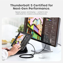 Load image into Gallery viewer, Satechi Certified Thunderbolt 5 Cable, 240W PD Charging, 120Gb/s Data, Black_286