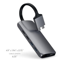 Load image into Gallery viewer, Satechi USB C Hub Dual Multimedia Adapter, USB C Docking Station with 2 4K HDMI, 60W USBC PD Charging, 2 USB-A Data, Ethernet, Micro/SD Card Readers, for MacBook Air/Pro M5/M4/M3/M2/M1 - Space Gray, SpaceGray_2289