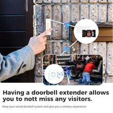 Load image into Gallery viewer, Satisure Wireless Doorbell Extender with Receiver Connects to Existing Hardwired Doorbell into Wireless Door Bell with 656 FT Range, 58 Chimes and 5 Volume Levels Door Chime for Home/Garage/Basement_32