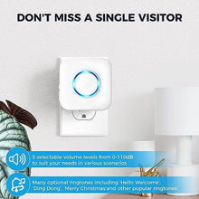 Load image into Gallery viewer, Satisure Wireless Doorbell Extender with Receiver Connects to Existing Hardwired Doorbell into Wireless Door Bell with 656 FT Range, 58 Chimes and 5 Volume Levels Door Chime for Home/Garage/Basement_35