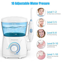 Load image into Gallery viewer, Sawgmore Water Flosser Oral Irrigator, 600 ml Large Capacity, 10 Adjustable Pressures, Electric Flosser for Teeth/Braces, 8 Home Nozzles Oral Irrigator(White)_7002