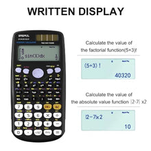 Load image into Gallery viewer, Scientific Calculators, IPepul Math Calculator with 417 Function, Solar Battery Power and 4-Lines Display, School Supplies for Middle High College Students Teachers (Black)_647