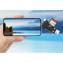 Load image into Gallery viewer, SD Card Reader for iPhone/ipad/Android/Mac/Computer/Camera, 4 in1 Micro SD Card Reader Trail Camera Viewer, Portable Memory Card Reader SDCard Adapter for SD & TF Cards (White)_547