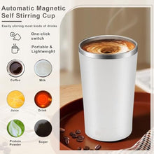 Load image into Gallery viewer, Self-Stirring Magnetic Coffee Mug, Rechargeable Self Stirring Mug with Lid and Removable Base, Automatic Magnetic Mixing Cup, Electric Magnetic Stirring Cup for Coffee, Tea, Milk 13oz/380ml, White_625