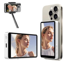 Load image into Gallery viewer, Selorr Selfie Monitor Screen,4-inch Magnetic Phone Vlog Selfie Monitor Screen 4K 60fps Bluetooth Remote,Back Camera for Vlog Live Stream TikTok,Compatible with iPhone/Android White_1