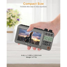 Load image into Gallery viewer, SEMIER 720p 4.3" Screen AM FM SW Movie Video Radio with Bluetooth, Rechargeable Pocket Digital Movie Video Player Radio, Support USB/Micro SD Card, 5W Loud Speak and Headphone Jack for Travel Gifts, Grey_3701