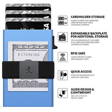 Load image into Gallery viewer, SEMORID Slim Aluminum Card Holder Wallet - RFID Blocking Pop up Minimalist Wallet for Men | Front Pocket Smart Wallet Metal Card Case | Gifts for Him (Blue) , RomanticBlueAButton_1160