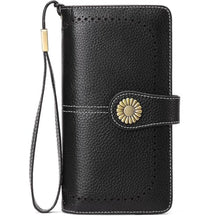 Load image into Gallery viewer, SENDEFN Wallets for Women Leather Credit Card Holder with RFID Blocking Large Capacity Wristlet, NaturalBlack_1