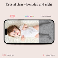 Load image into Gallery viewer, Sense-U AI Baby Camera Monitor with Sensor-Free Sleep Breathing Movement Detection, Smart Security Indoor Video Camera with Background Audio, Sound Detection, No Monthly Fee, for Peace of Mind, white_6472