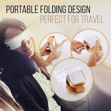 Load image into Gallery viewer, SereneLife Smart Eye Massager with Heat and Compression, Vibration, Music, Wireless Heated Mask for Migraines and Stress Therapy (Gold V2 Soft Fit), GoldV_945