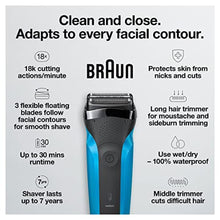 Load image into Gallery viewer, Series 3 3010s Wet & Dry Electric Shaver for Men/Rechargeable Electric Razor, Blue, Black_183